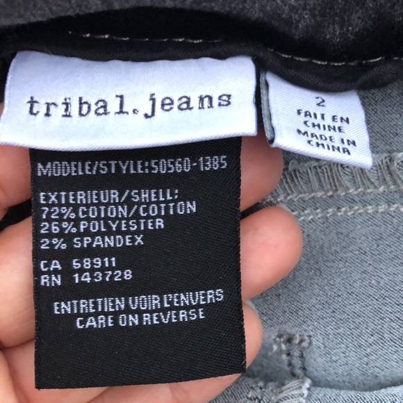 NWOT! - TRIBAL.JEANS Gray Wash Skinny Jeans w/Stretch - Picture 2 of 5